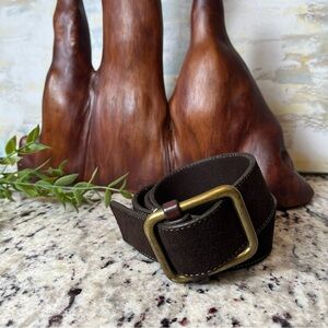J. Crew Brown Belt with Gold Buckle